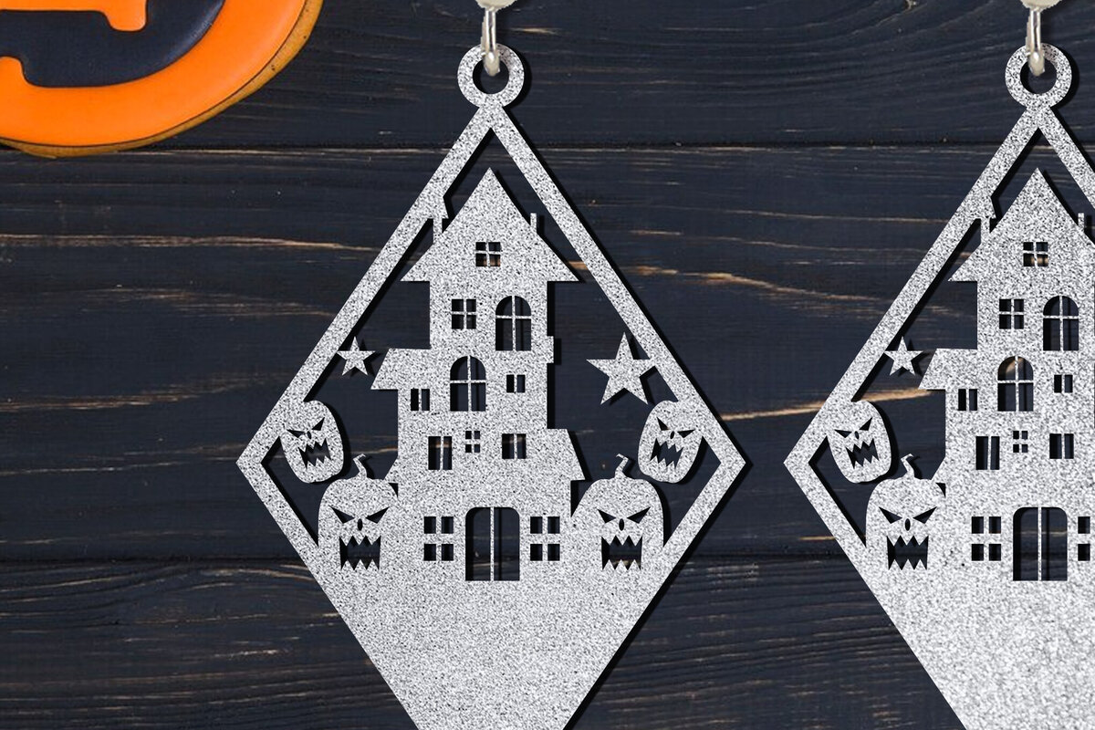 Intra απο ξύλο plywood 3mm-4mm πάχος - Σετ αποκριάτικων σκουλαρίκια Laser Cut  Δίασταση 3x3 cm INTRAFABR-105443925