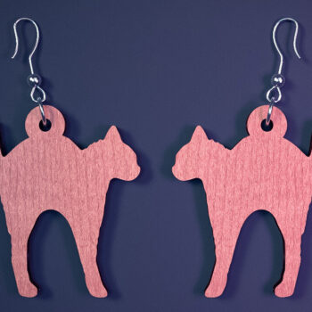 Intra απο ξύλο plywood 3mm-4mm πάχος - Αποκριάτικα σκουλαρίκια με λέιζερ  |Spooky Δίασταση 3x3 cm INTRAFABR-73060944 - Image 1