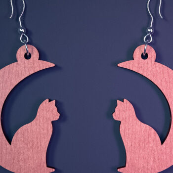 Intra απο ξύλο plywood 3mm-4mm πάχος - Αποκριάτικα σκουλαρίκια με λέιζερ  |Spooky Δίασταση 3x3 cm INTRAFABR-73060962 - Image 1