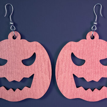 Intra απο ξύλο plywood 3mm-4mm πάχος - Αποκριάτικα σκουλαρίκια με λέιζερ  |Spooky Δίασταση 3x3 cm INTRAFABR-73060834 - Image 1