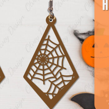 Intra απο ξύλο plywood 3mm-4mm πάχος - Αποκριάτικα σκουλαρίκια με λέιζερ Δίασταση 3x3 cm INTRAFABR-106149906 - Image 4