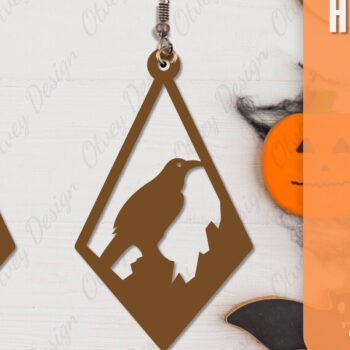 Intra απο ξύλο plywood 3mm-4mm πάχος - Αποκριάτικα σκουλαρίκια με λέιζερ Δίασταση 3x3 cm INTRAFABR-106149906 - Image 6