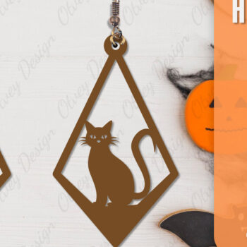 Intra απο ξύλο plywood 3mm-4mm πάχος - Αποκριάτικα σκουλαρίκια με λέιζερ Δίασταση 3x3 cm INTRAFABR-106149906 - Image 7