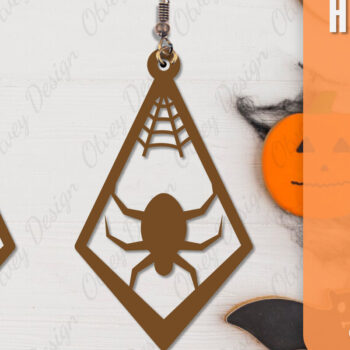 Intra απο ξύλο plywood 3mm-4mm πάχος - Αποκριάτικα σκουλαρίκια με λέιζερ Δίασταση 3x3 cm INTRAFABR-106149906 - Image 9