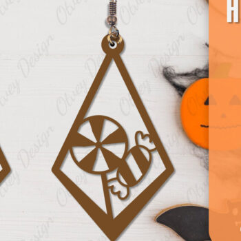 Intra απο ξύλο plywood 3mm-4mm πάχος - Αποκριάτικα σκουλαρίκια με λέιζερ Δίασταση 3x3 cm INTRAFABR-106149906 - Image 10