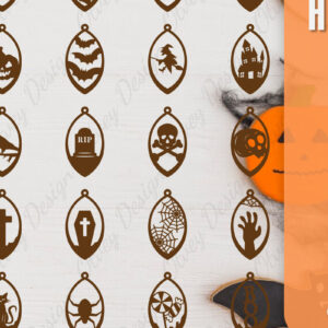 Intra απο ξύλο plywood 3mm-4mm πάχος - Αποκριάτικα σκουλαρίκια με λέιζερ Δίασταση 3x3 cm INTRAFABR-106149915