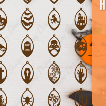 Intra απο ξύλο plywood 3mm-4mm πάχος - Αποκριάτικα σκουλαρίκια με λέιζερ Δίασταση 3x3 cm INTRAFABR-106149915 - Image 1