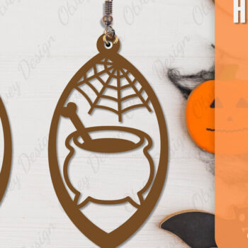 Intra απο ξύλο plywood 3mm-4mm πάχος - Αποκριάτικα σκουλαρίκια με λέιζερ Δίασταση 3x3 cm INTRAFABR-106149915 - Image 4