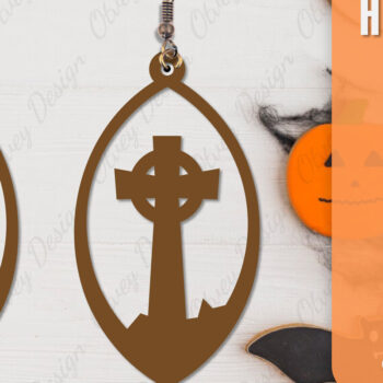 Intra απο ξύλο plywood 3mm-4mm πάχος - Αποκριάτικα σκουλαρίκια με λέιζερ Δίασταση 3x3 cm INTRAFABR-106149915 - Image 8