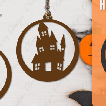 Intra απο ξύλο plywood 3mm-4mm πάχος - Αποκριάτικα σκουλαρίκια με λέιζερ Δίασταση 3x3 cm INTRAFABR-106149942 - Image 3