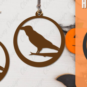 Intra απο ξύλο plywood 3mm-4mm πάχος - Αποκριάτικα σκουλαρίκια με λέιζερ Δίασταση 3x3 cm INTRAFABR-106149942 - Image 6