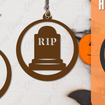 Intra απο ξύλο plywood 3mm-4mm πάχος - Αποκριάτικα σκουλαρίκια με λέιζερ Δίασταση 3x3 cm INTRAFABR-106149942 - Image 7