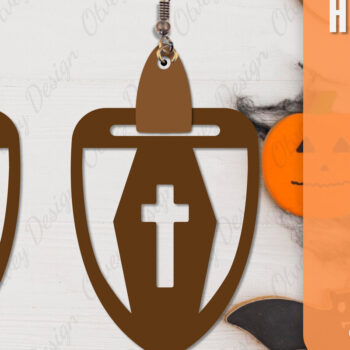 Intra απο ξύλο plywood 3mm-4mm πάχος - Αποκριάτικα σκουλαρίκια με λέιζερ Δίασταση 3x3 cm INTRAFABR-106149968 - Image 3