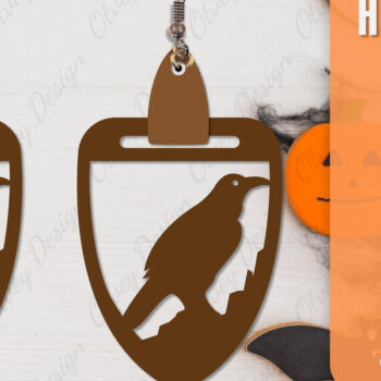 Intra απο ξύλο plywood 3mm-4mm πάχος - Αποκριάτικα σκουλαρίκια με λέιζερ Δίασταση 3x3 cm INTRAFABR-106149968 - Image 6