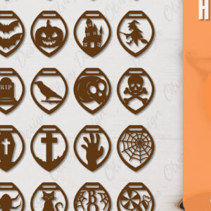 Intra απο ξύλο plywood 3mm-4mm πάχος - Αποκριάτικα σκουλαρίκια με λέιζερ Δίασταση 3x3 cm INTRAFABR-106149988