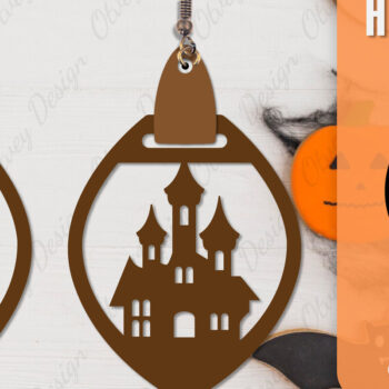 Intra απο ξύλο plywood 3mm-4mm πάχος - Αποκριάτικα σκουλαρίκια με λέιζερ Δίασταση 3x3 cm INTRAFABR-106149988 - Image 2