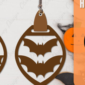 Intra απο ξύλο plywood 3mm-4mm πάχος - Αποκριάτικα σκουλαρίκια με λέιζερ Δίασταση 3x3 cm INTRAFABR-106149988 - Image 6