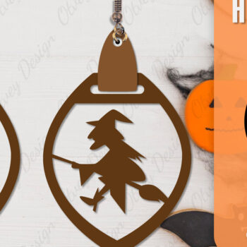 Intra απο ξύλο plywood 3mm-4mm πάχος - Αποκριάτικα σκουλαρίκια με λέιζερ Δίασταση 3x3 cm INTRAFABR-106149988 - Image 7