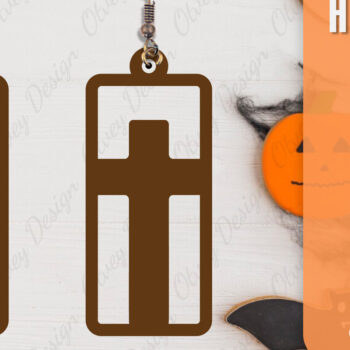 Intra απο ξύλο plywood 3mm-4mm πάχος - Αποκριάτικα σκουλαρίκια με λέιζερ Δίασταση 3x3 cm INTRAFABR-106150004 - Image 2