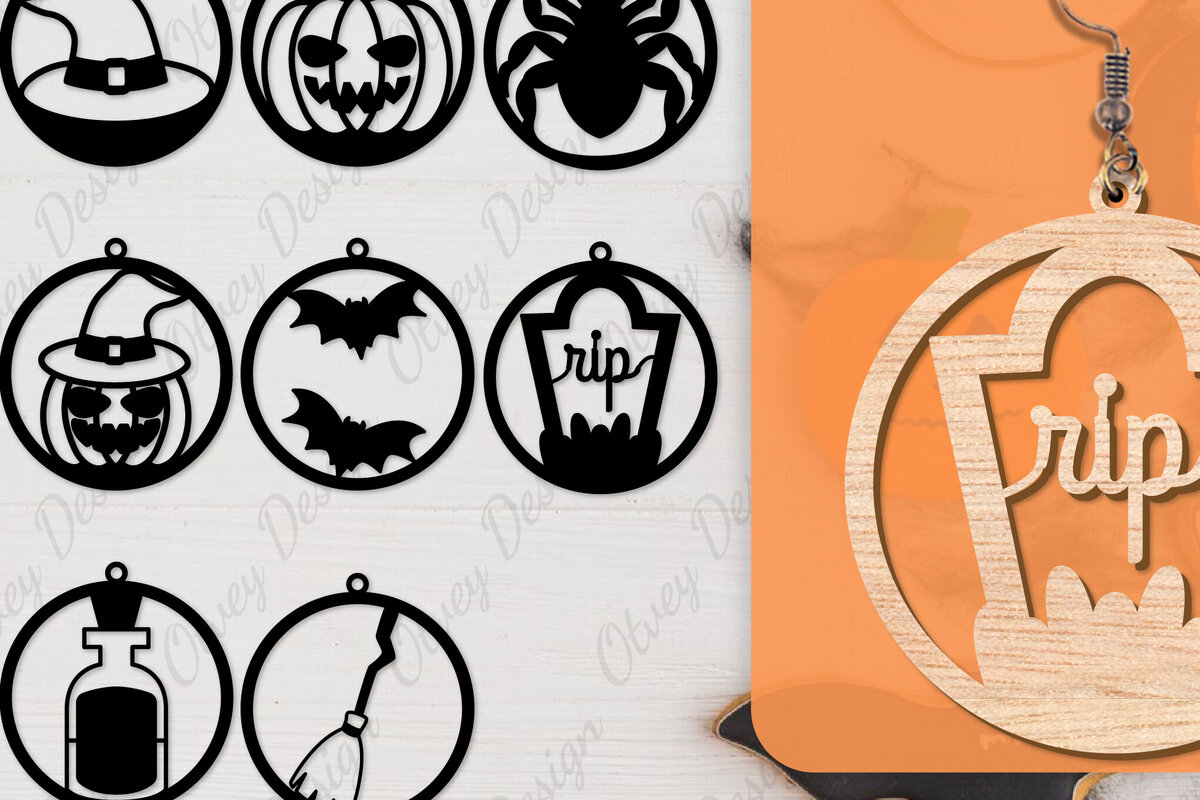 Intra απο ξύλο plywood 3mm-4mm πάχος - Αποκριάτικα σκουλαρίκια με λέιζερ Δίασταση 3x3 cm INTRAFABR-104543152