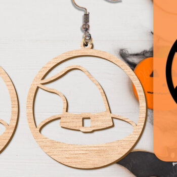 Intra απο ξύλο plywood 3mm-4mm πάχος - Αποκριάτικα σκουλαρίκια με λέιζερ Δίασταση 3x3 cm INTRAFABR-104543152 - Image 3