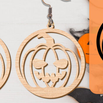 Intra απο ξύλο plywood 3mm-4mm πάχος - Αποκριάτικα σκουλαρίκια με λέιζερ Δίασταση 3x3 cm INTRAFABR-104543152 - Image 4