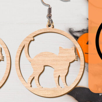 Intra απο ξύλο plywood 3mm-4mm πάχος - Αποκριάτικα σκουλαρίκια με λέιζερ Δίασταση 3x3 cm INTRAFABR-104543152 - Image 7