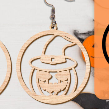 Intra απο ξύλο plywood 3mm-4mm πάχος - Αποκριάτικα σκουλαρίκια με λέιζερ Δίασταση 3x3 cm INTRAFABR-104543152 - Image 8