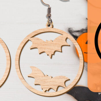 Intra απο ξύλο plywood 3mm-4mm πάχος - Αποκριάτικα σκουλαρίκια με λέιζερ Δίασταση 3x3 cm INTRAFABR-104543152 - Image 9