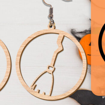 Intra απο ξύλο plywood 3mm-4mm πάχος - Αποκριάτικα σκουλαρίκια με λέιζερ Δίασταση 3x3 cm INTRAFABR-104543152 - Image 11