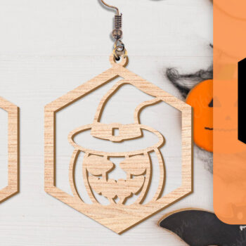 Intra απο ξύλο plywood 3mm-4mm πάχος - Αποκριάτικα σκουλαρίκια με λέιζερ Δίασταση 3x3 cm INTRAFABR-104543158 - Image 8