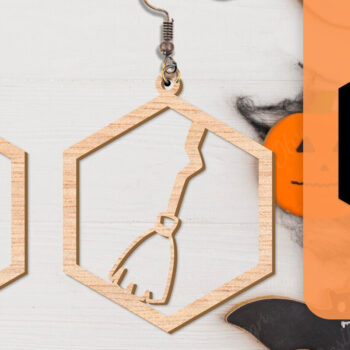 Intra απο ξύλο plywood 3mm-4mm πάχος - Αποκριάτικα σκουλαρίκια με λέιζερ Δίασταση 3x3 cm INTRAFABR-104543158 - Image 11