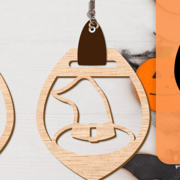 Intra απο ξύλο plywood 3mm-4mm πάχος - Αποκριάτικα σκουλαρίκια με λέιζερ Δίασταση 3x3 cm INTRAFABR-104543164 - Image 3