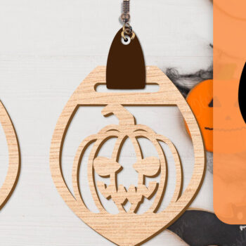 Intra απο ξύλο plywood 3mm-4mm πάχος - Αποκριάτικα σκουλαρίκια με λέιζερ Δίασταση 3x3 cm INTRAFABR-104543164 - Image 4