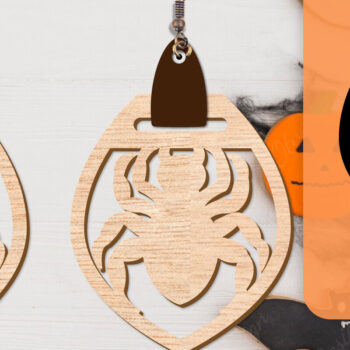 Intra απο ξύλο plywood 3mm-4mm πάχος - Αποκριάτικα σκουλαρίκια με λέιζερ Δίασταση 3x3 cm INTRAFABR-104543164 - Image 5