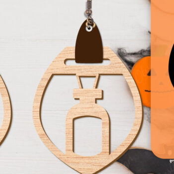 Intra απο ξύλο plywood 3mm-4mm πάχος - Αποκριάτικα σκουλαρίκια με λέιζερ Δίασταση 3x3 cm INTRAFABR-104543164 - Image 6