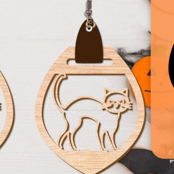 Intra απο ξύλο plywood 3mm-4mm πάχος - Αποκριάτικα σκουλαρίκια με λέιζερ Δίασταση 3x3 cm INTRAFABR-104543164 - Image 7