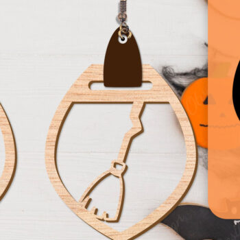 Intra απο ξύλο plywood 3mm-4mm πάχος - Αποκριάτικα σκουλαρίκια με λέιζερ Δίασταση 3x3 cm INTRAFABR-104543164 - Image 11