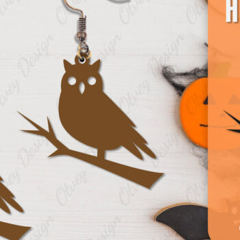 Intra απο ξύλο plywood 3mm-4mm πάχος - Αποκριάτικα σκουλαρίκια με λέιζερ Δίασταση 3x3 cm INTRAFABR-106149638 - Image 2