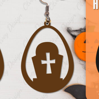 Intra απο ξύλο plywood 3mm-4mm πάχος - Αποκριάτικα σκουλαρίκια με λέιζερ Δίασταση 3x3 cm INTRAFABR-106149704 - Image 4