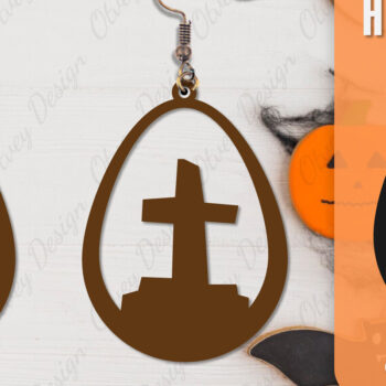 Intra απο ξύλο plywood 3mm-4mm πάχος - Αποκριάτικα σκουλαρίκια με λέιζερ Δίασταση 3x3 cm INTRAFABR-106149704 - Image 5