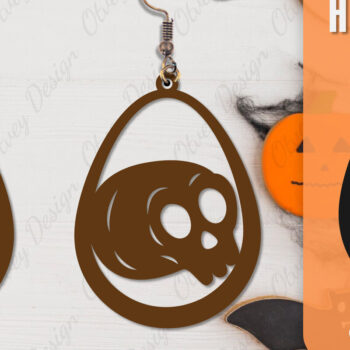 Intra απο ξύλο plywood 3mm-4mm πάχος - Αποκριάτικα σκουλαρίκια με λέιζερ Δίασταση 3x3 cm INTRAFABR-106149704 - Image 9