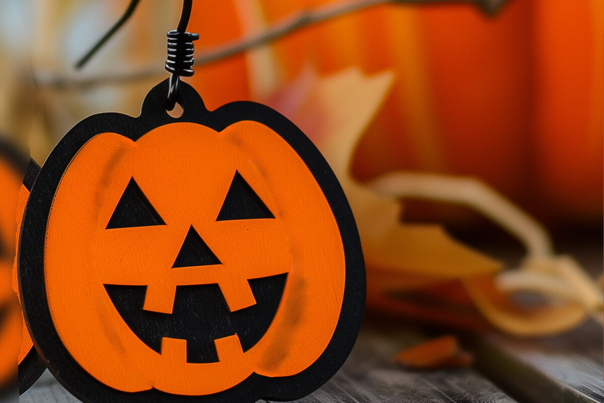 Intra απο ξύλο plywood 3mm-4mm πάχος - Αποκριάτικα Σκουλαρίκια  Cut  Δίασταση 3x3 cm INTRAFABR-100920907