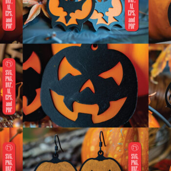 Intra απο ξύλο plywood 3mm-4mm πάχος - Πακέτο υ κομμένων αποκριάτικων σκουλαρίκια  Δίασταση 3x3 cm INTRAFABR-100957713 - Image 1