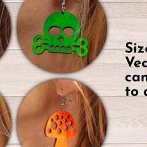 Intra απο ξύλο plywood 3mm-4mm πάχος - Αποκριάτικα σκουλαρίκια , Skull Laser Cut Δίασταση 3x3 cm INTRAFABR-32612183