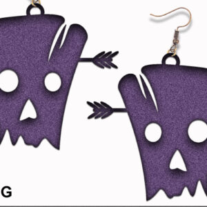 Intra απο ξύλο plywood 3mm-4mm πάχος - Αποκριάτικα Σκουλαρίκια  | Zoombie Design Δίασταση 3x3 cm INTRAFABR-30179366