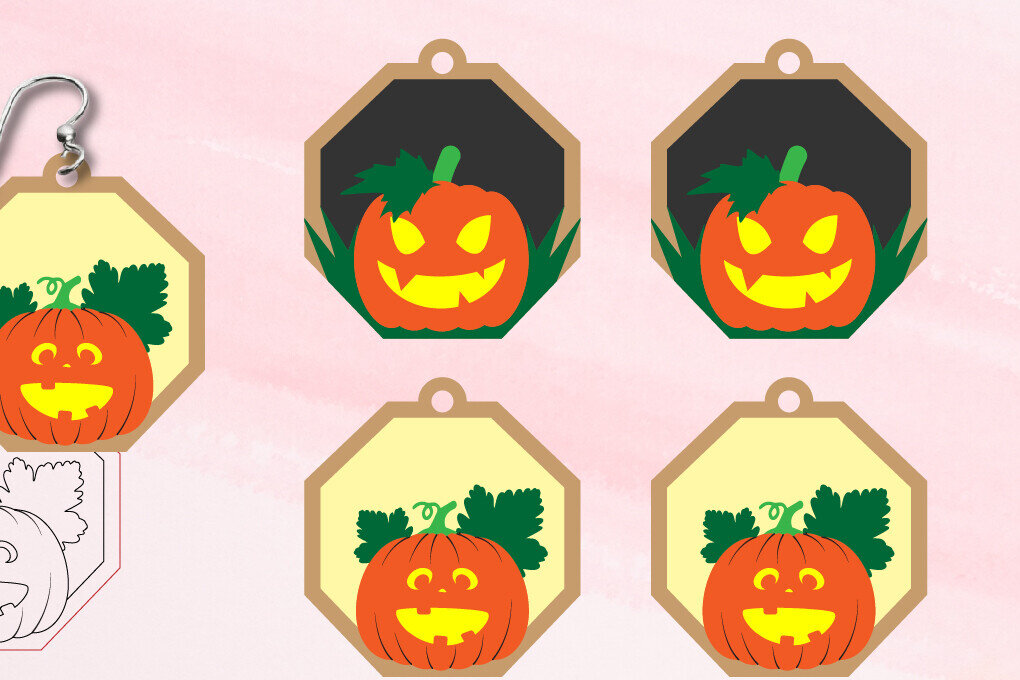 Intra απο ξύλο plywood 3mm-4mm πάχος - Αποκριάτικα Σκουλαρίκια|Σκουλαρίκι με κομμένο και σκοράρισμα Δίασταση 3x3 cm INTRAFABR-103577230