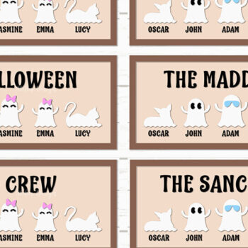 Intra απο ξύλο plywood 3mm-4mm πάχος - Halloween Family Ghost Lasercut Δίασταση 15x15 cm INTRAFABR-106476228 - Image 1