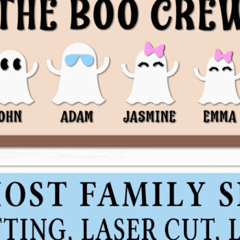 Intra απο ξύλο plywood 3mm-4mm πάχος - Halloween Family Ghost Lasercut Δίασταση 15x15 cm INTRAFABR-106476228 - Image 2