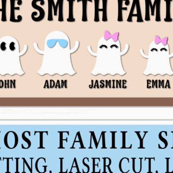 Intra απο ξύλο plywood 3mm-4mm πάχος - Halloween Family Ghost Lasercut Δίασταση 15x15 cm INTRAFABR-106476228 - Image 4